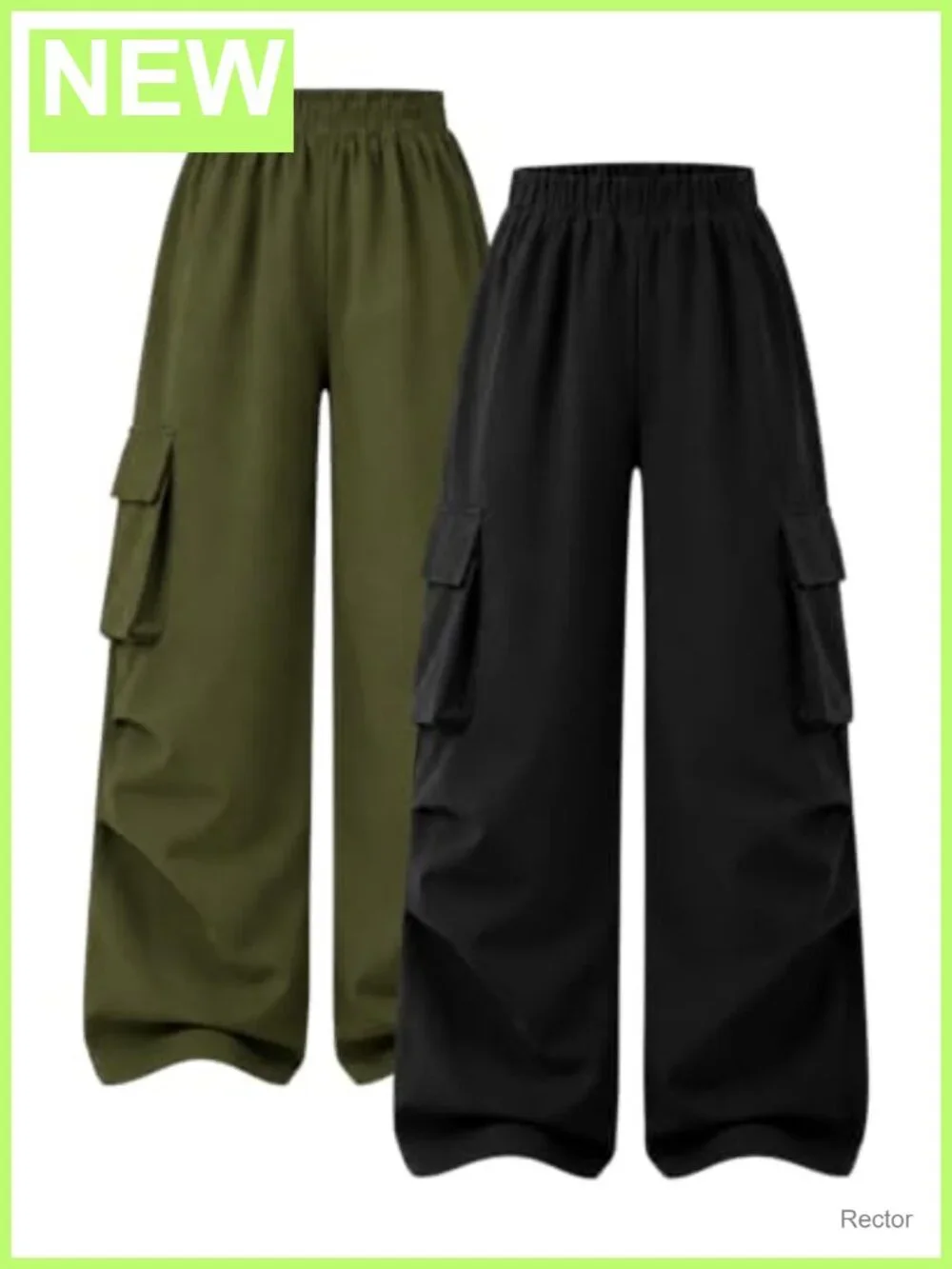 Tween Girls Wide Leg Cargo Sweatpants 2 Pack Cotton Blend